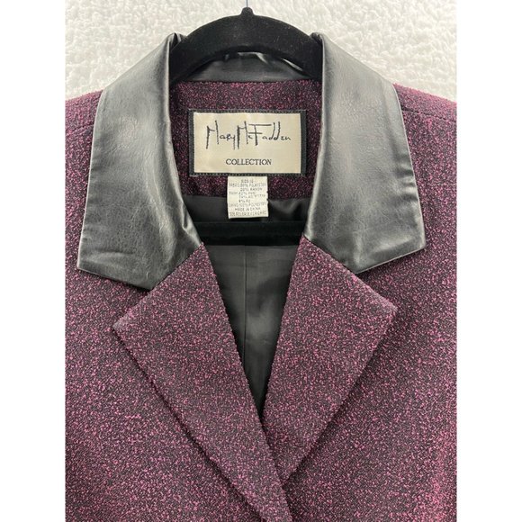 Mary Mcfadden Collection Womens Suit Jacket Blazer Purple Heathered Pockets 10 - Picture 6 of 9